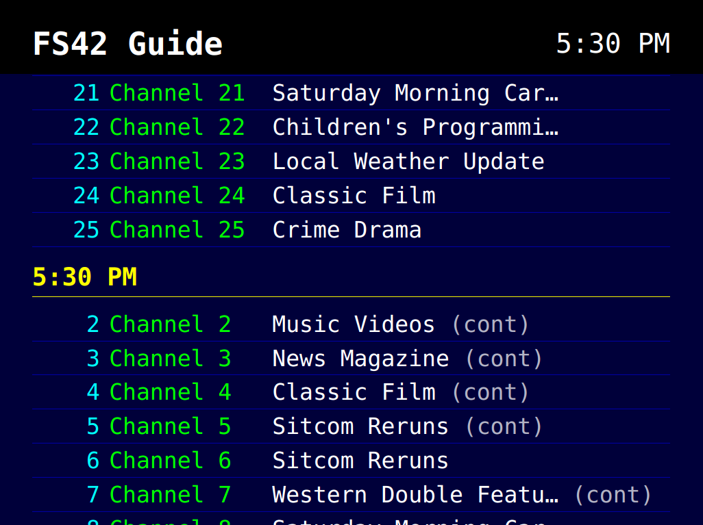 80s guide channel theme